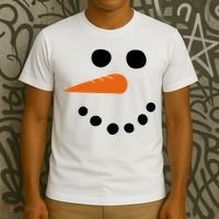 Winter Snowman Snow Face T-Shirt thumb 3
