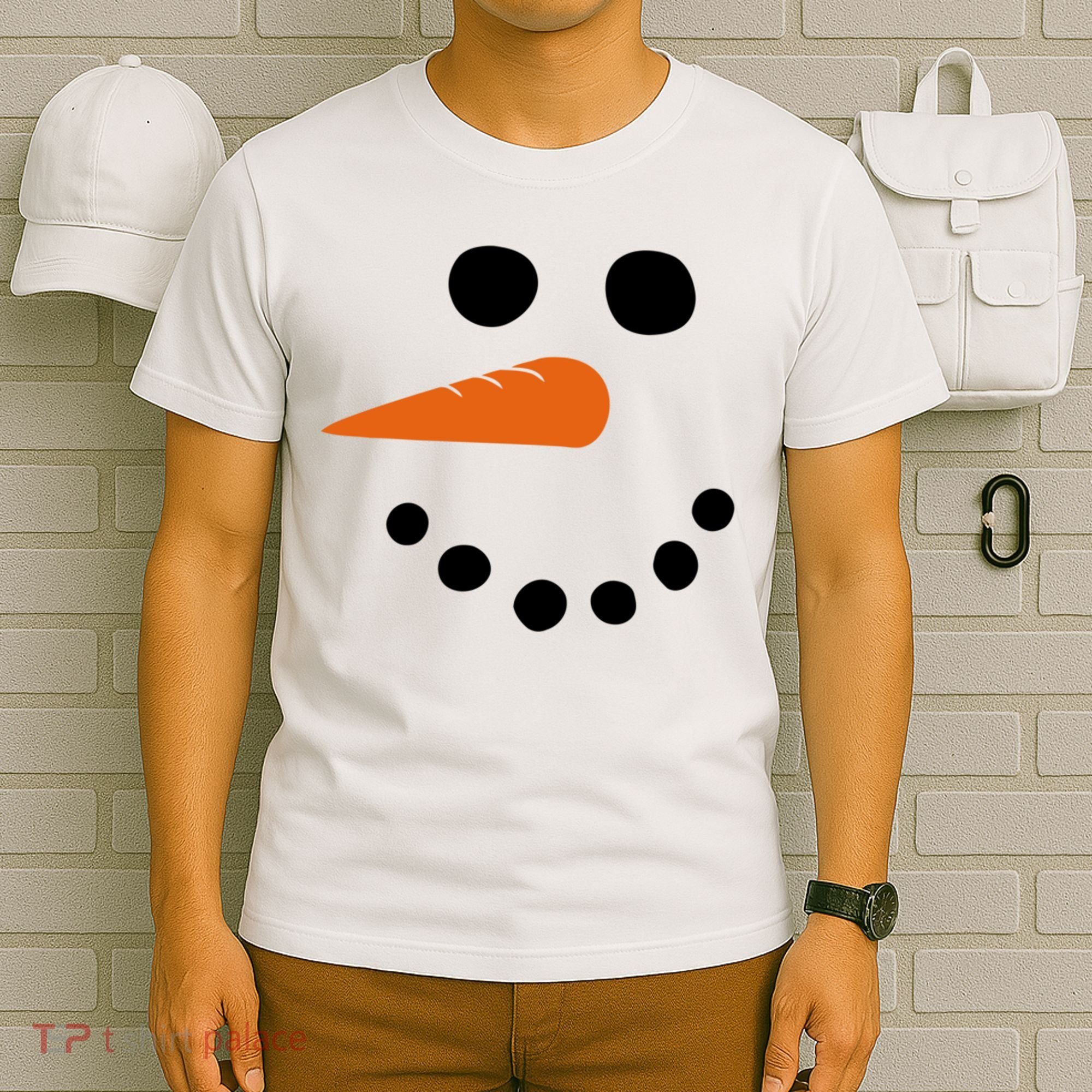 Winter Snowman Snow Face T-Shirt