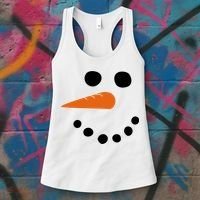 Winter Snowman Snow Face Women's Tank Top thumb 3