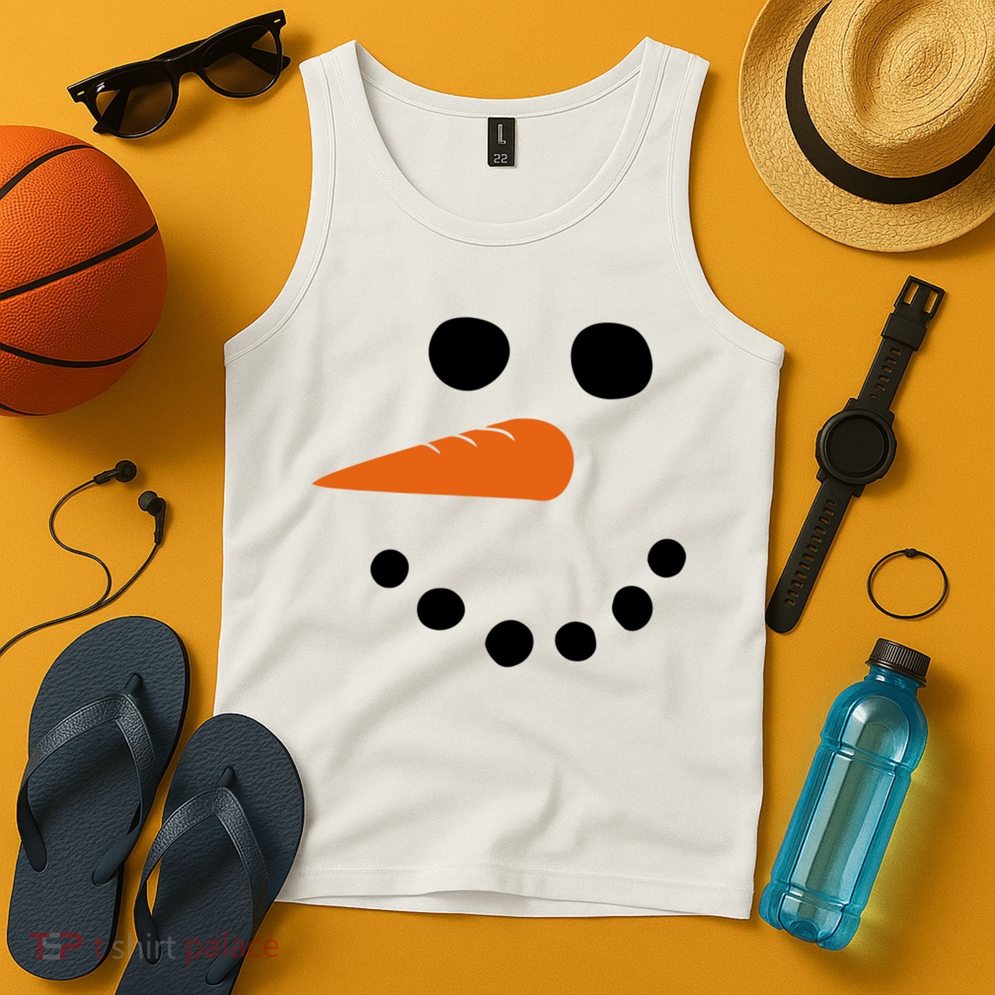 Winter Snowman Snow Face Tank Top