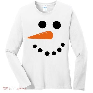 Winter Snowman Snow Face Women's Long Sleeve Shirt