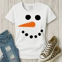 Winter Snowman Snow Face Women's T-Shirt thumb 3