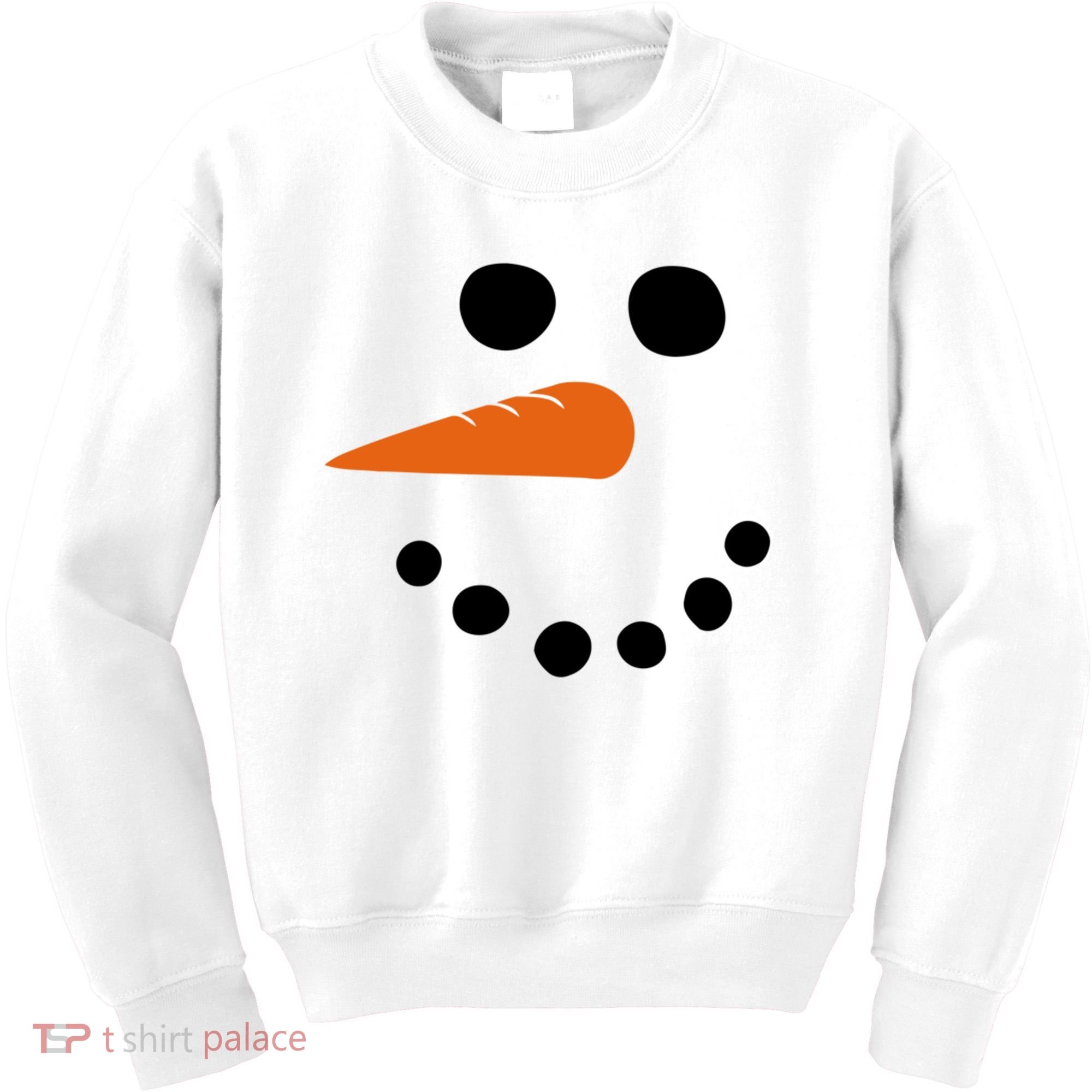Winter Snowman Snow Face Kids Sweatshirt