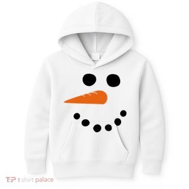 Winter Snowman Snow Face Kids Hoodie