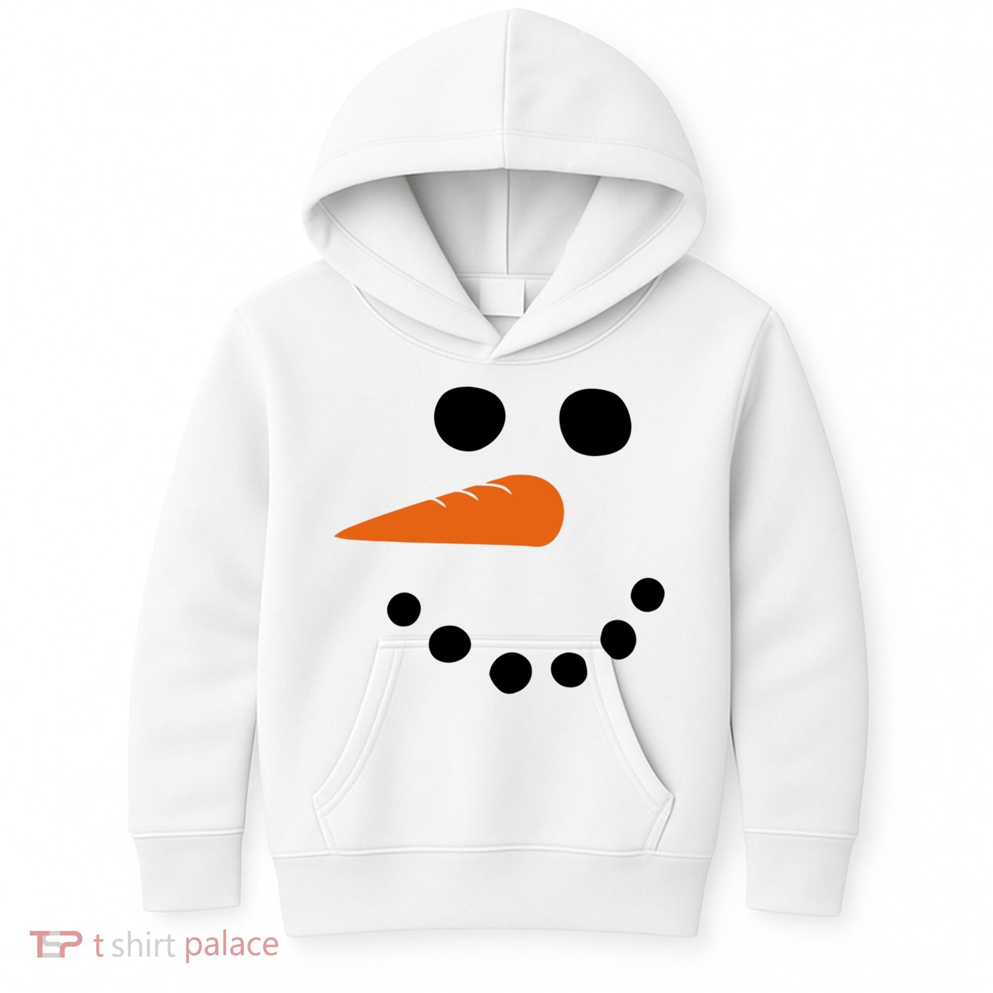 Winter Snowman Snow Face Kids Hoodie