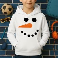 Winter Snowman Snow Face Kids Hoodie thumb 2