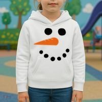 Winter Snowman Snow Face Kids Hoodie thumb 3