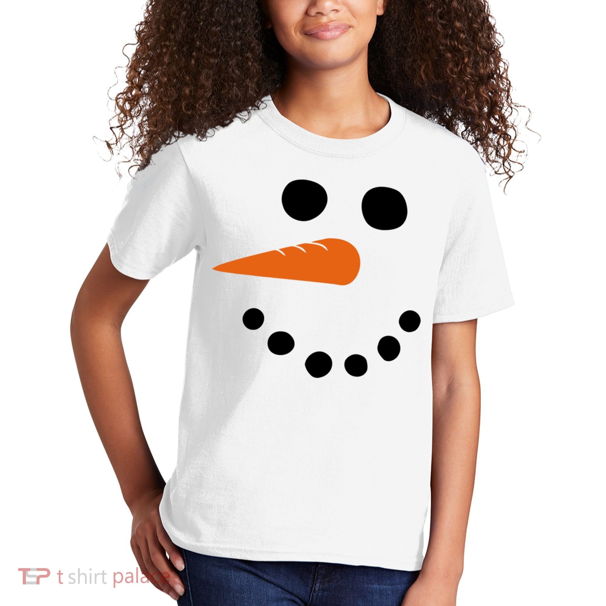 Winter Snowman Snow Face Kids T-Shirt