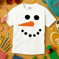 Winter Snowman Snow Face Kids T-Shirt thumb 3