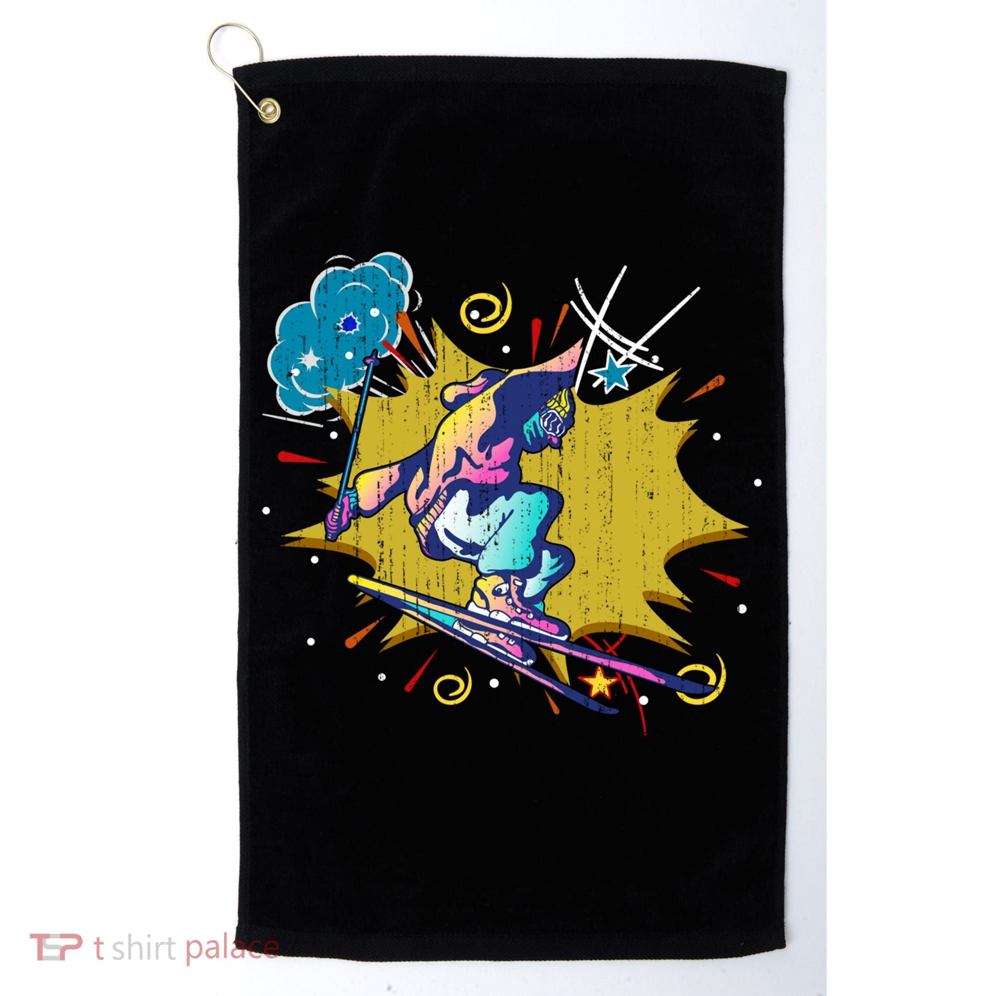 Winter Sports Ski Instructor Skier Skiing Lover Ski Gift Golf Towel