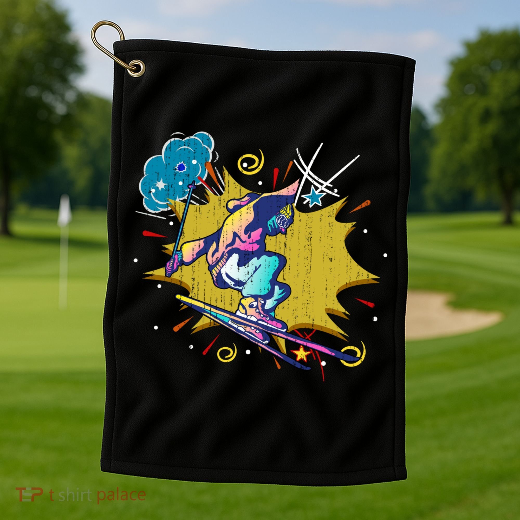 Winter Sports Ski Instructor Skier Skiing Lover Ski Gift Golf Towel