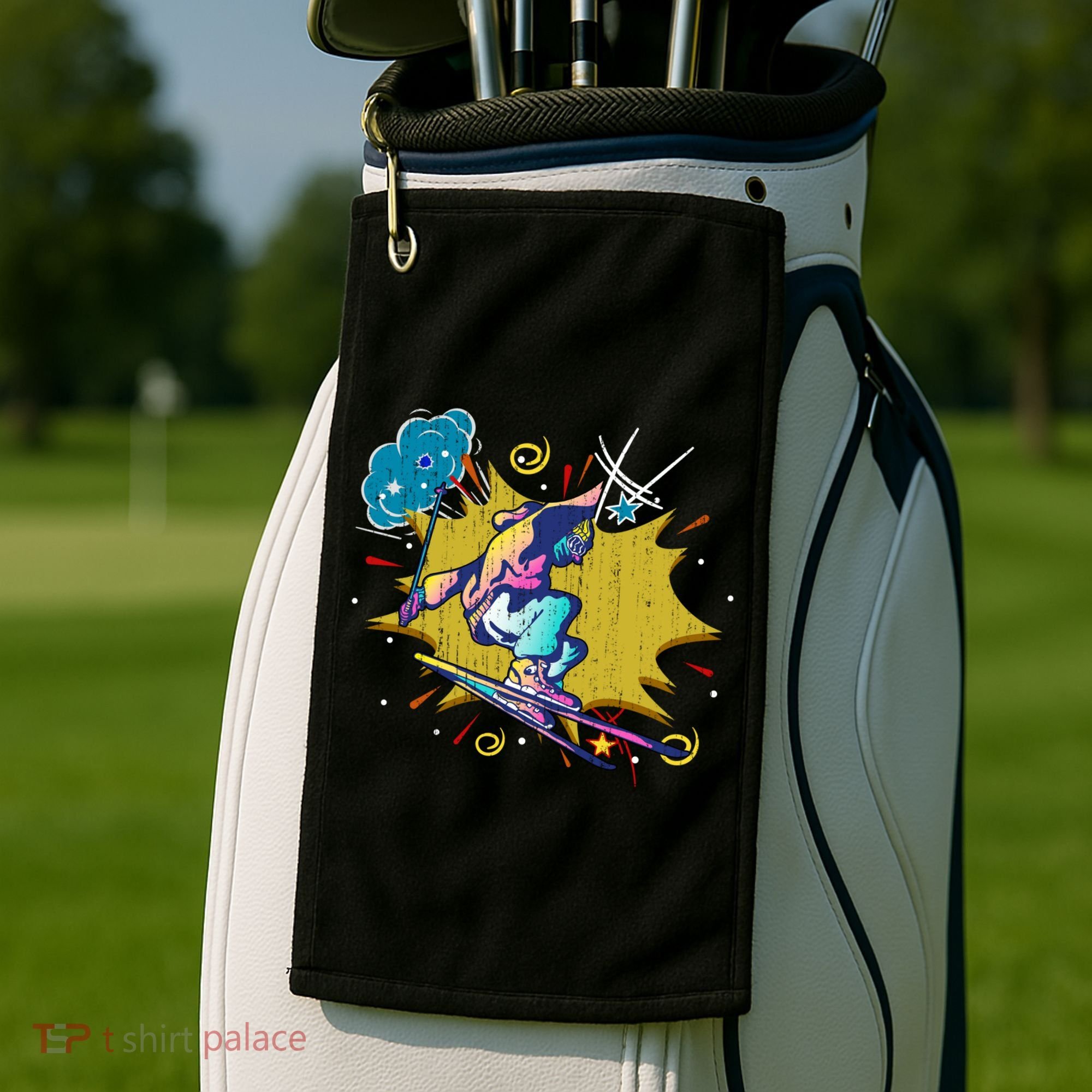 Winter Sports Ski Instructor Skier Skiing Lover Ski Gift Golf Towel