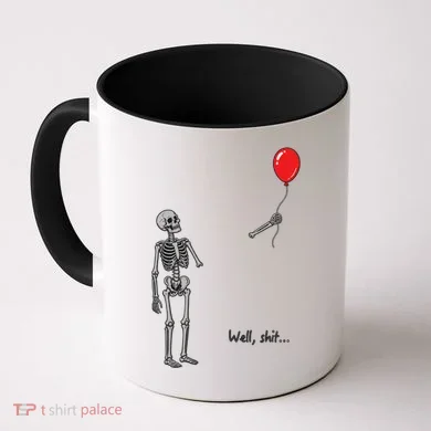 Well, Shit… Skeleton Balloon Funny For Halloween Coffee Mug