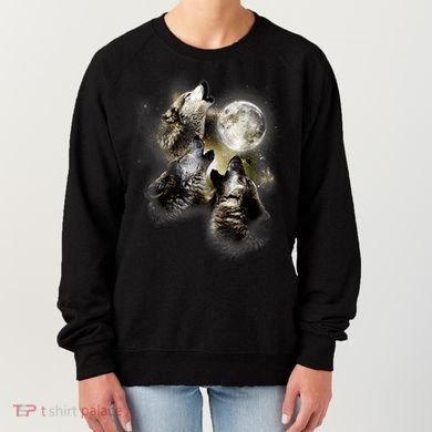 Wolf Shirt Three Wolves Moon Wolf Moon Women's Sweatshirt