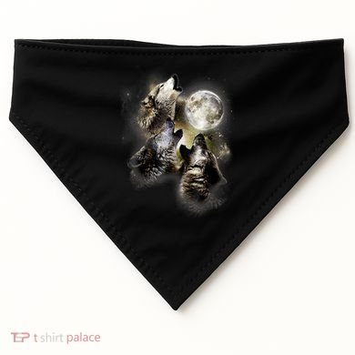Wolf Shirt Three Wolves Moon Wolf Moon USA-Made Doggie Bandana