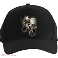 Wolf Shirt Three Wolves Moon Wolf Moon Five-Panel Snapback Cap thumb 0