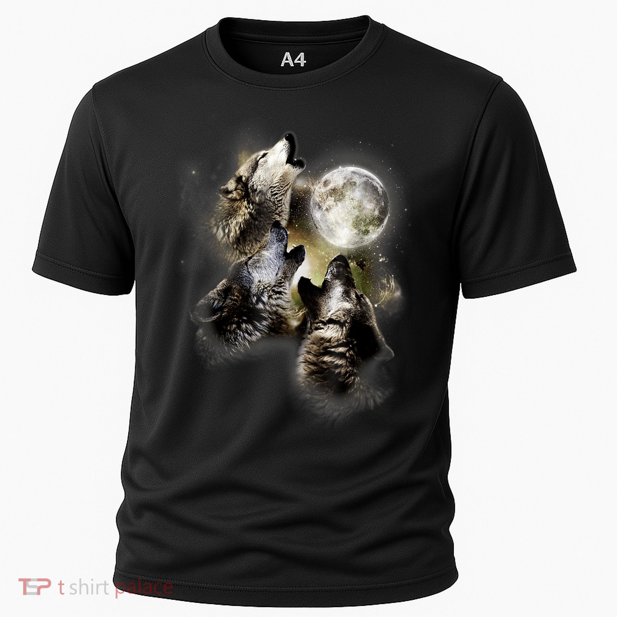 Wolf Shirt Three Wolves Moon Wolf Moon Cooling Performance Crew T-Shirt