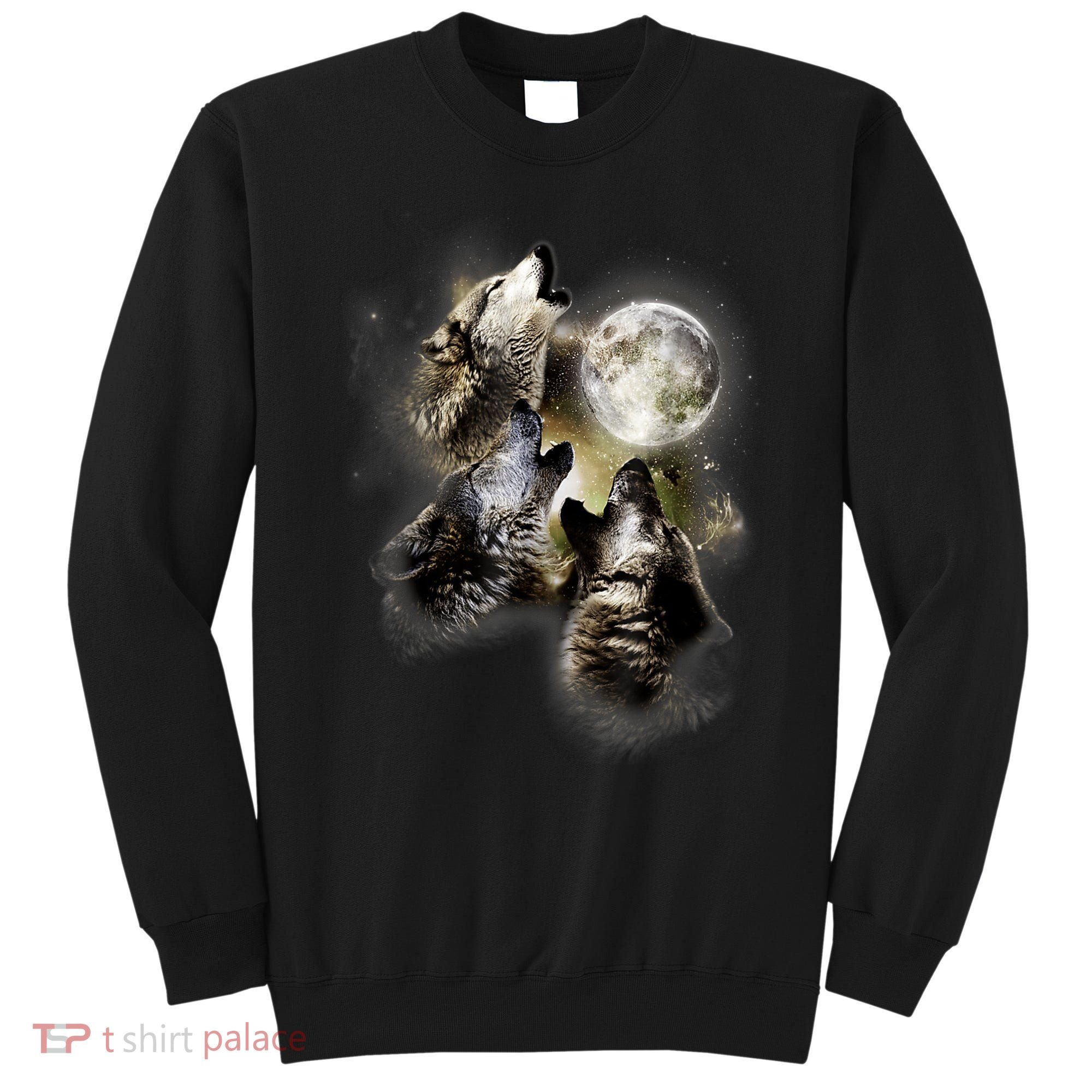 Wolf Shirt Three Wolves Moon Wolf Moon Sweatshirt