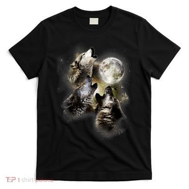 Wolf Shirt Three Wolves Moon Wolf Moon T-Shirt