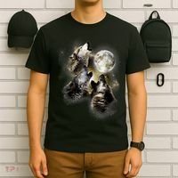 Wolf Shirt Three Wolves Moon Wolf Moon T-Shirt thumb 6