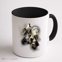 Wolf Shirt Three Wolves Moon Wolf Moon Coffee Mug thumb 1