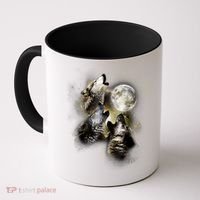 Wolf Shirt Three Wolves Moon Wolf Moon Coffee Mug thumb 0