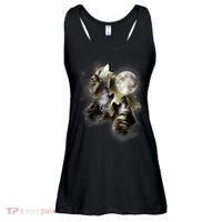 Wolf Shirt Three Wolves Moon Wolf Moon Ladies Essential Flowy Tank thumb 0