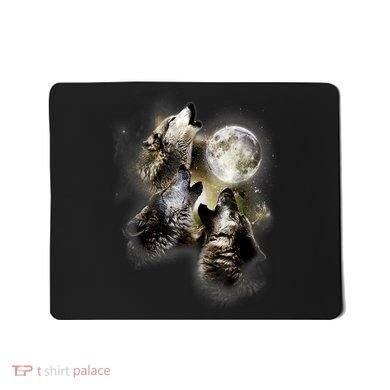 Wolf Shirt Three Wolves Moon Wolf Moon Mousepad