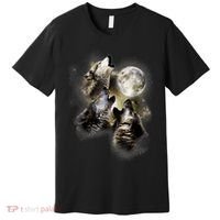 Wolf Shirt Three Wolves Moon Wolf Moon Premium T-Shirt thumb 0