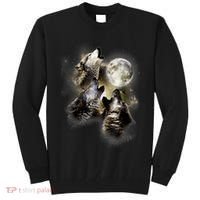 Wolf Shirt Three Wolves Moon Wolf Moon Tall Sweatshirt thumb 0