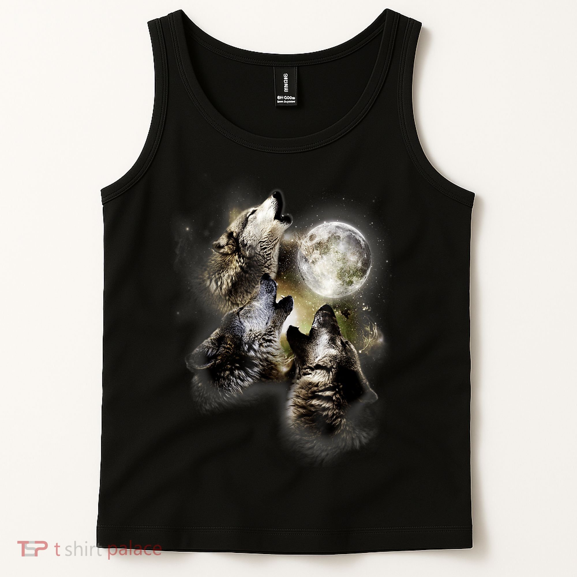 Wolf Shirt Three Wolves Moon Wolf Moon Tank Top
