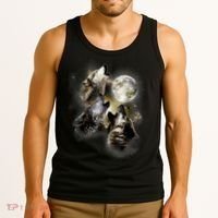 Wolf Shirt Three Wolves Moon Wolf Moon Tank Top thumb 3