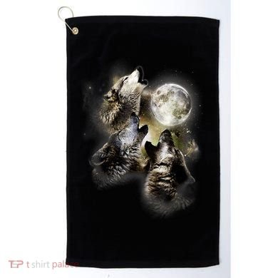 Wolf Shirt Three Wolves Moon Wolf Moon Golf Towel