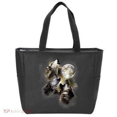 Wolf Shirt Three Wolves Moon Wolf Moon Tote Bag