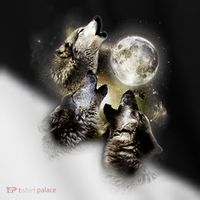 Wolf Shirt Three Wolves Moon Wolf Moon Toddler Fine Jersey T-Shirt thumb 2