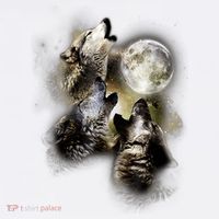 Wolf Shirt Three Wolves Moon Wolf Moon Comfort Colors Garment-Dyed Hooded Sweatshirt thumb 2