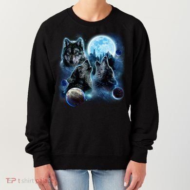 Wolf Shirt Three Wolves Moon Wolf Moon Women's Sweatshirt