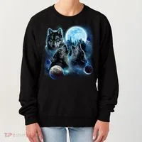 Wolf Shirt Three Wolves Moon Wolf Moon Women's Sweatshirt thumb 0