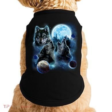 Wolf Shirt Three Wolves Moon Wolf Moon Doggie Tank