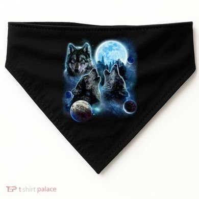 Wolf Shirt Three Wolves Moon Wolf Moon USA-Made Doggie Bandana