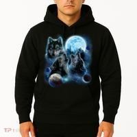 Wolf Shirt Three Wolves Moon Wolf Moon Hoodie thumb 2