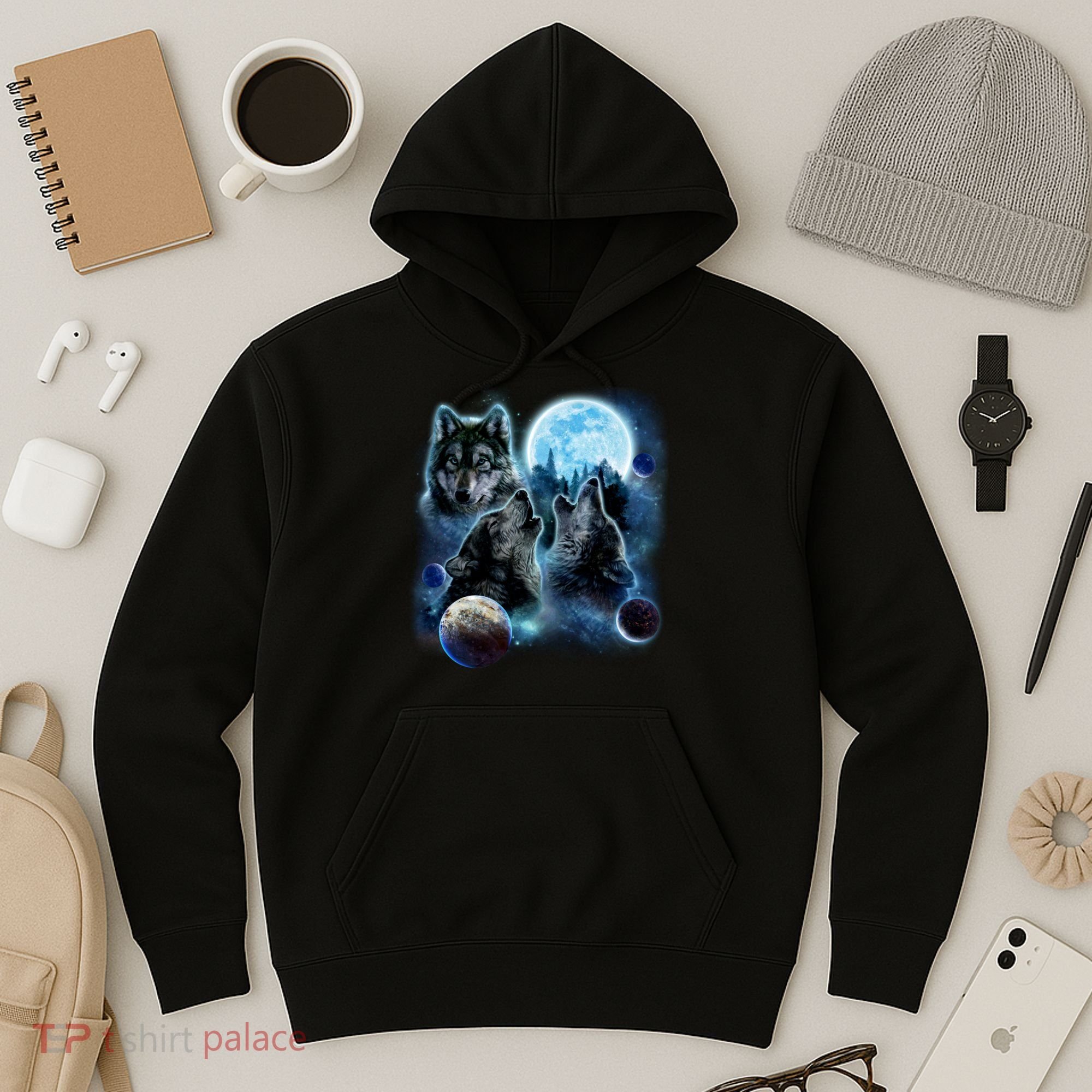 Wolf Shirt Three Wolves Moon Wolf Moon Hoodie