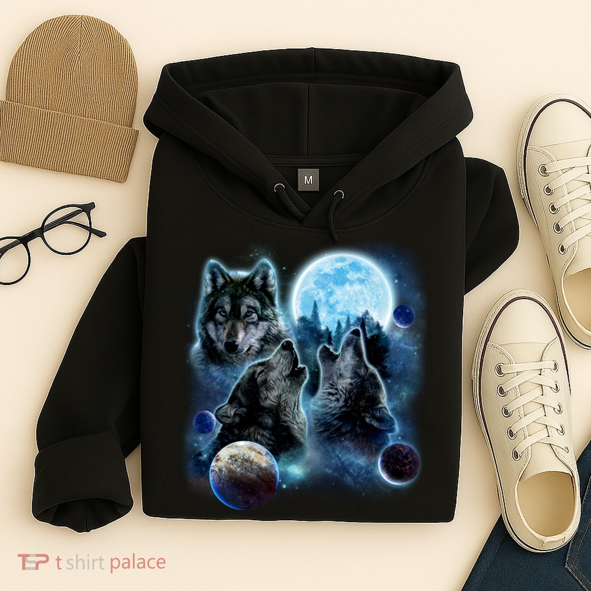 Wolf Shirt Three Wolves Moon Wolf Moon Hoodie