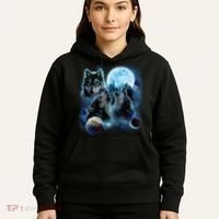 Wolf Shirt Three Wolves Moon Wolf Moon Hoodie thumb 5