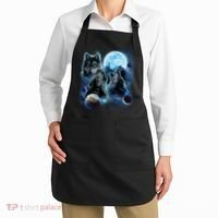 Wolf Shirt Three Wolves Moon Wolf Moon Apron thumb 2