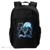 Wolf Shirt Three Wolves Moon Wolf Moon Backpack thumb 0