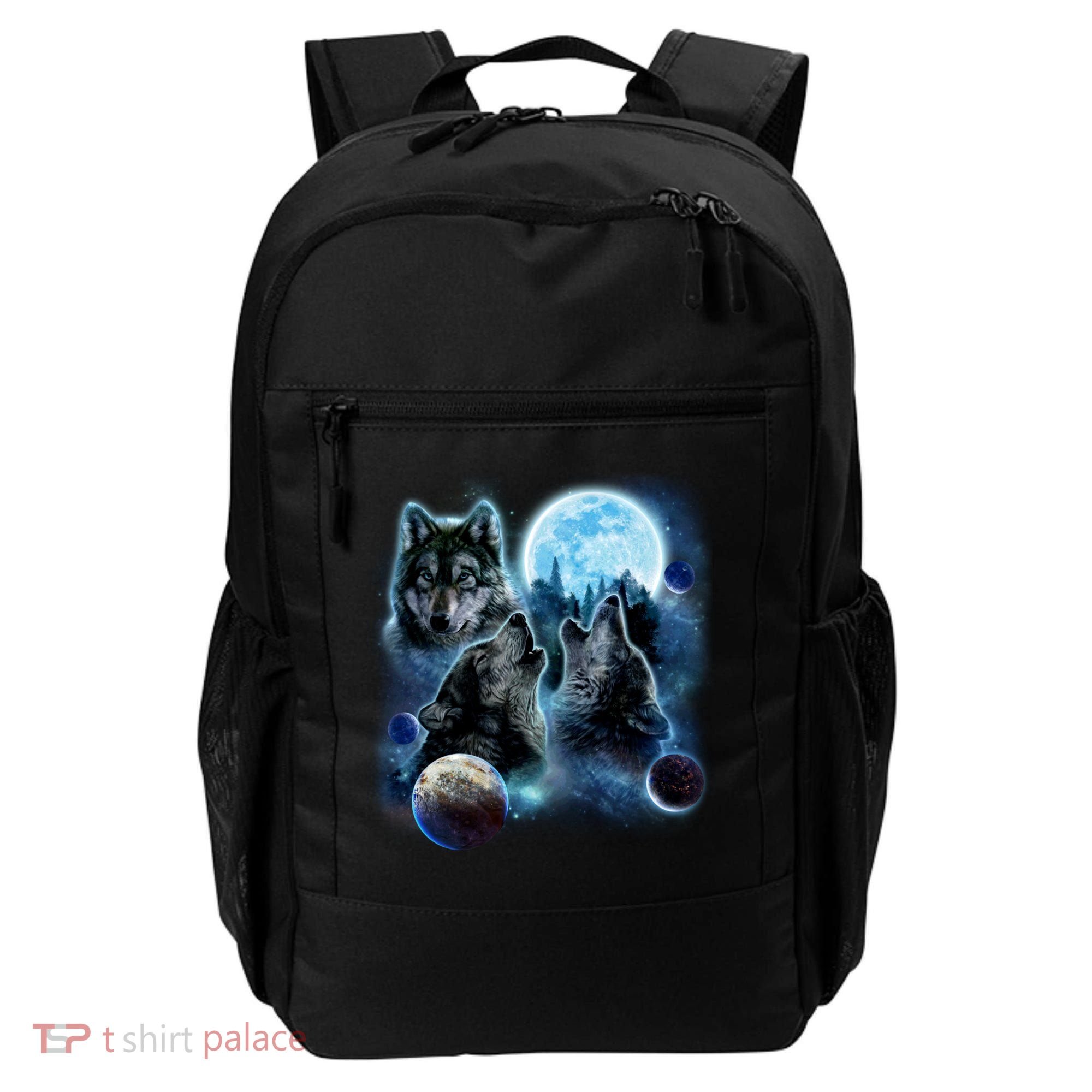 Wolf Shirt Three Wolves Moon Wolf Moon Backpack
