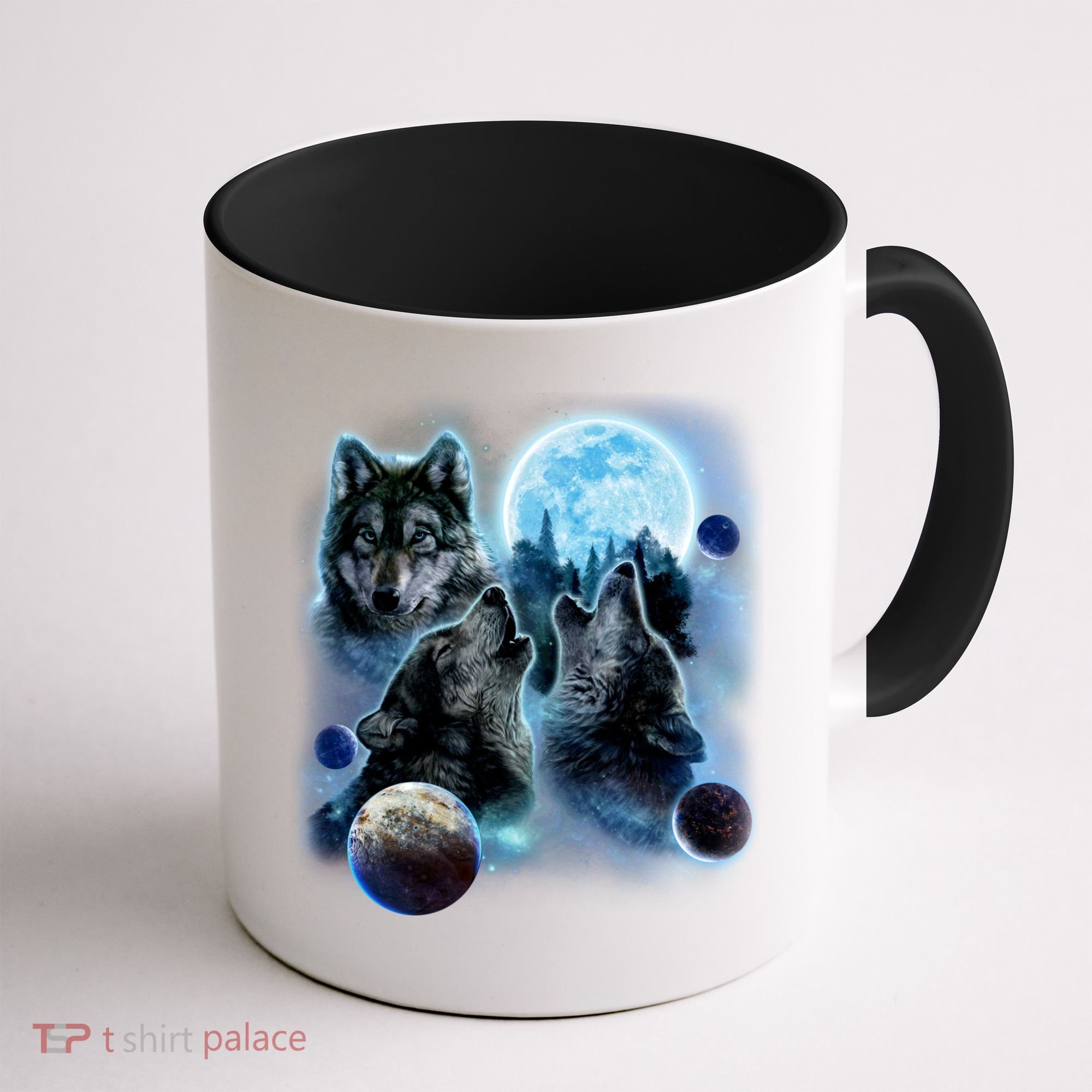 Wolf Shirt Three Wolves Moon Wolf Moon Coffee Mug