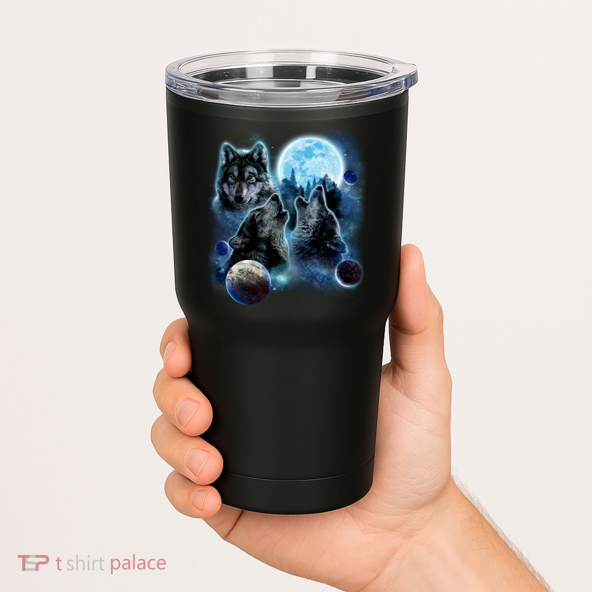 Wolf Shirt Three Wolves Moon Wolf Moon Tumbler