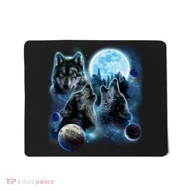 Wolf Shirt Three Wolves Moon Wolf Moon Mousepad